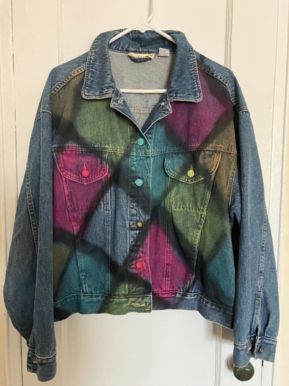 Diamond spray paint thrifty Jean Jacket